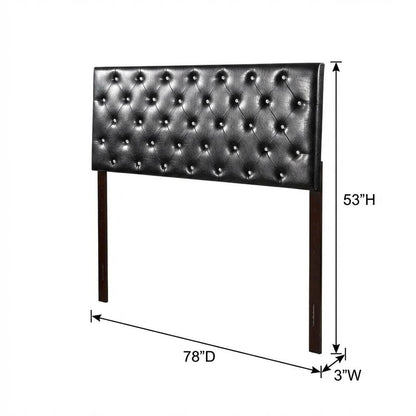 Black King Headboard with Casual Style Frame Construction and Durable Build