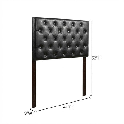 Black Twin Headboard with Casual Frame Construction and Screwed Bolted Design