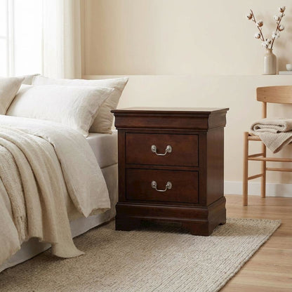 Cappuccino Nightstand with Traditional Style and Sturdy Build