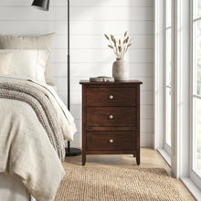 Cappuccino Nightstand with Dovetailed Drawers and Metal Glides