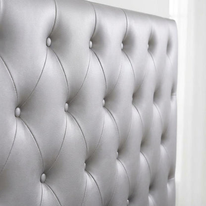 Light Gray King Headboard with Sturdy Frame Construction and Casual Design