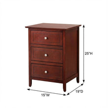 Cherry 3-Drawer Nightstand with Transitional Style and Durable Construction