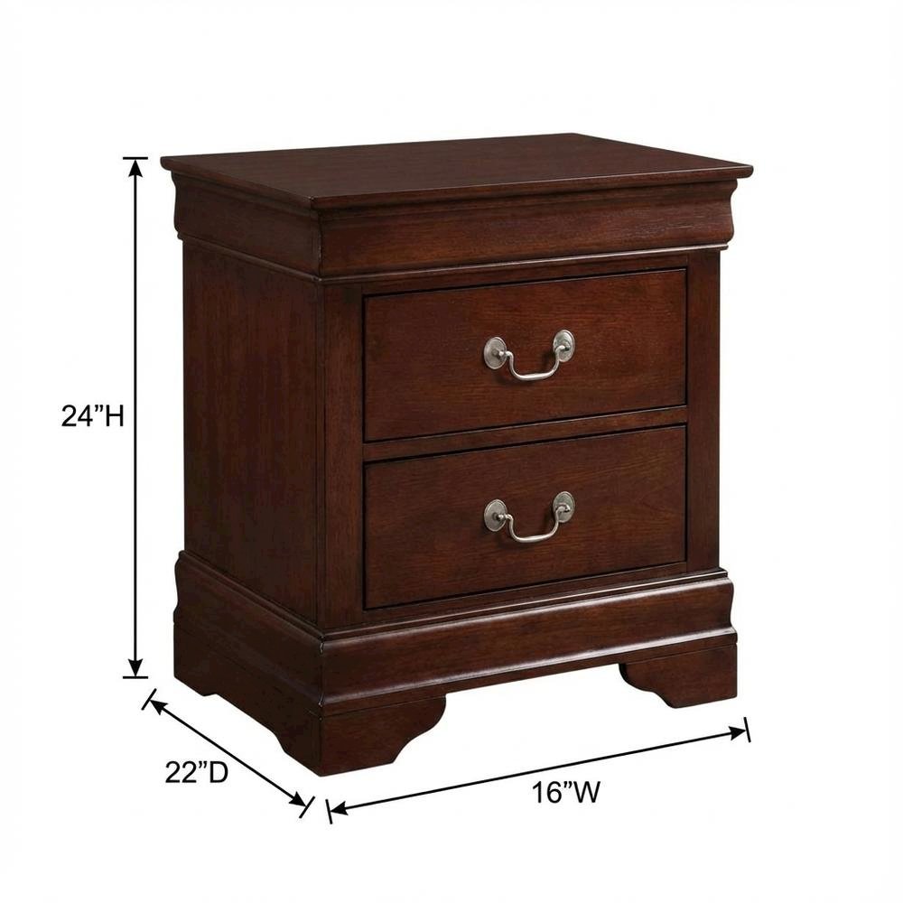 Cappuccino Nightstand with Traditional Style and Sturdy Build