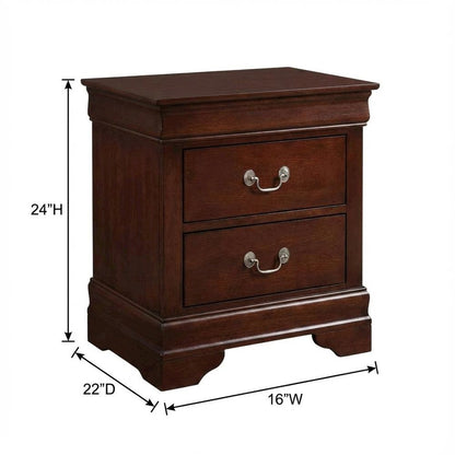 Cappuccino Nightstand with Traditional Style and Sturdy Build