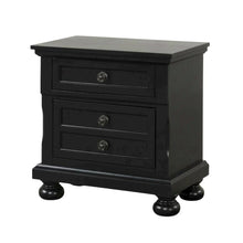 Contemporary Black Nightstand with Dovetailed Drawers and Metal Glides