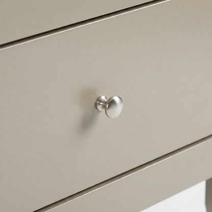 Champagne-Colored Nightstand, Dovetailed Drawer, Metal Glides, for Bedroom Style