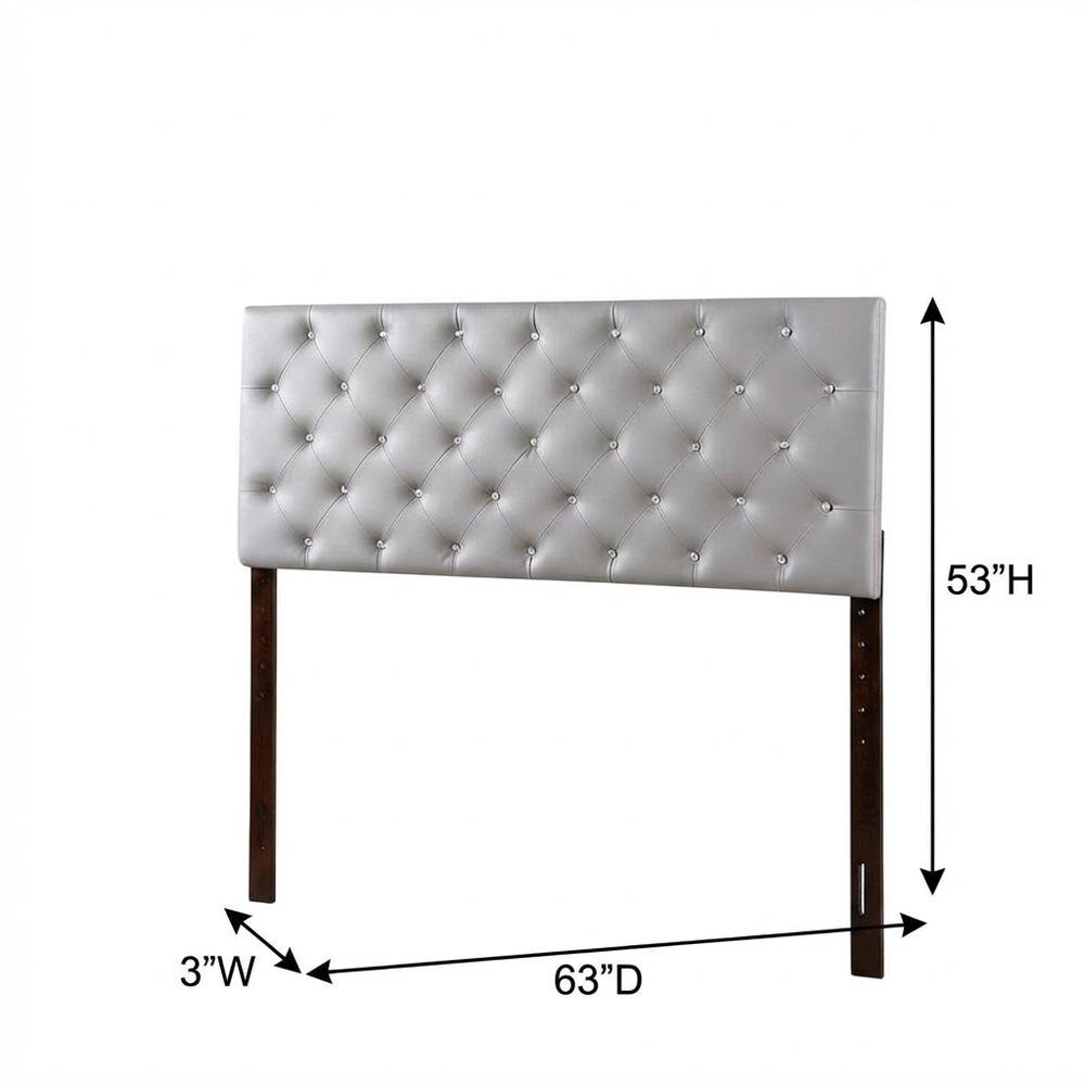 Light Gray Queen Headboard with Casual Style and Durable Frame Construction