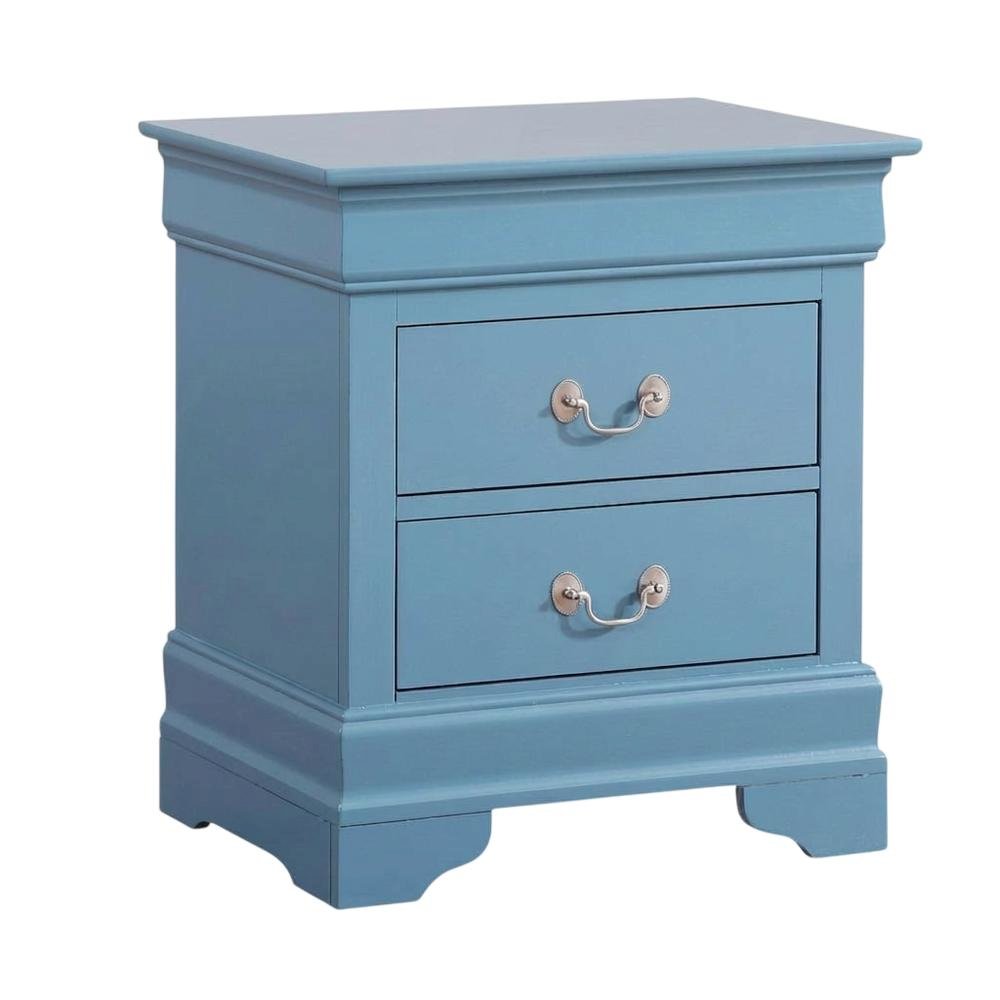 Blue Nightstand with Traditional Style and Sturdy Construction