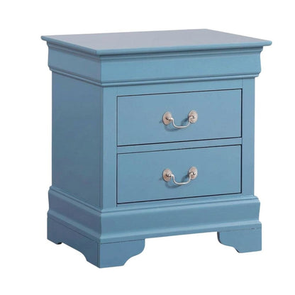Blue Nightstand with Traditional Style and Sturdy Construction