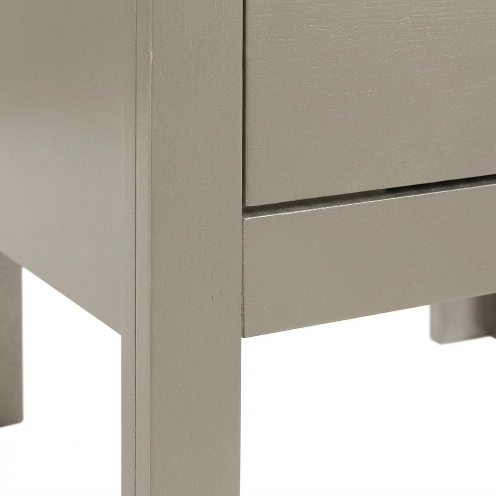 Champagne-Colored Nightstand, Dovetailed Drawer, Metal Glides, for Bedroom Style