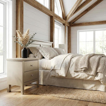 Champagne-Colored Nightstand, Dovetailed Drawer, Metal Glides, for Bedroom Style