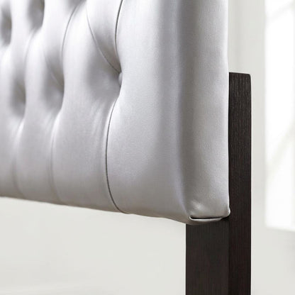Light Gray Full Headboard with Casual Design and Sturdy Frame Construction