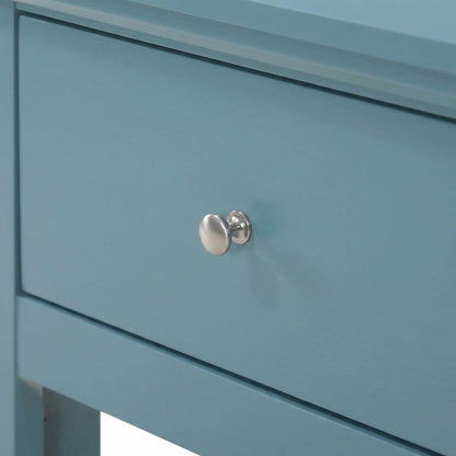 Teal Nightstand with Dovetailed Drawers and Transitional Style