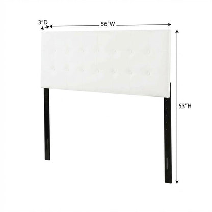 White Full Headboard with Casual Style Frame Construction and Durable Build