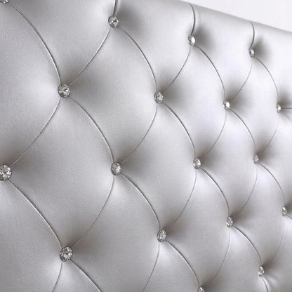 Light Gray Queen Headboard with Casual Style and Durable Frame Construction