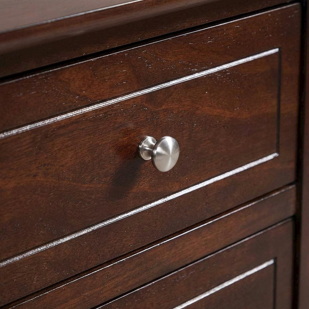Cappuccino Nightstand with Dovetailed Drawers and Metal Glides