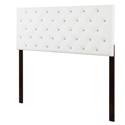 White Full Headboard with Casual Design and Sturdy Frame Construction