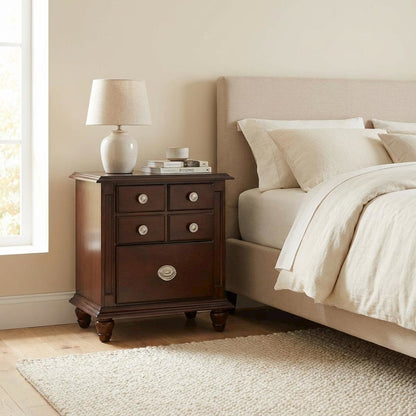 Cappuccino Nightstand with Dovetailed Drawers and Traditional Style