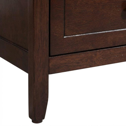 Cappuccino Nightstand with Dovetailed Drawers and Metal Glides