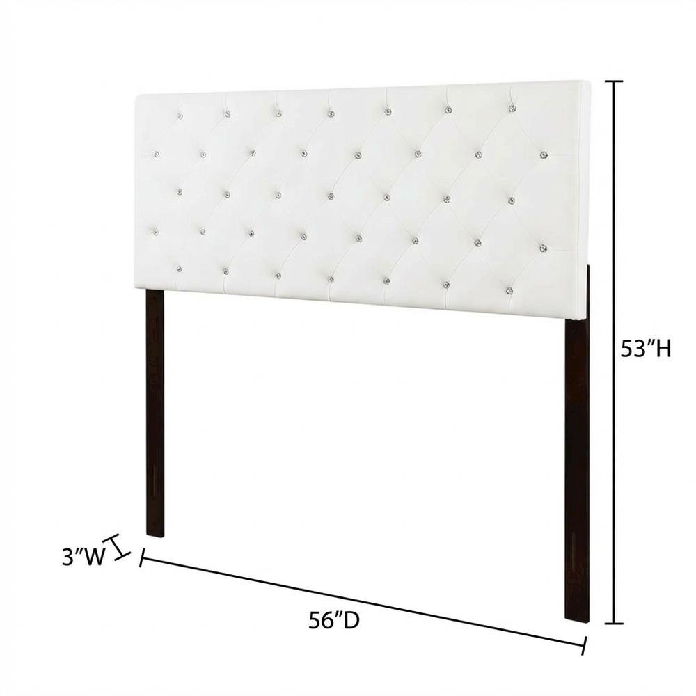 White Full Headboard with Casual Design and Sturdy Frame Construction
