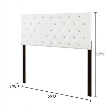 White Full Headboard with Casual Design and Sturdy Frame Construction