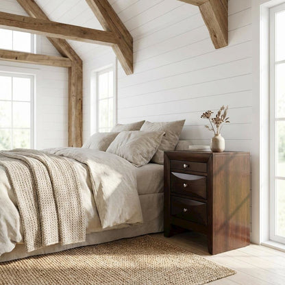Cappuccino Nightstand with Contemporary Design and Sturdy Construction