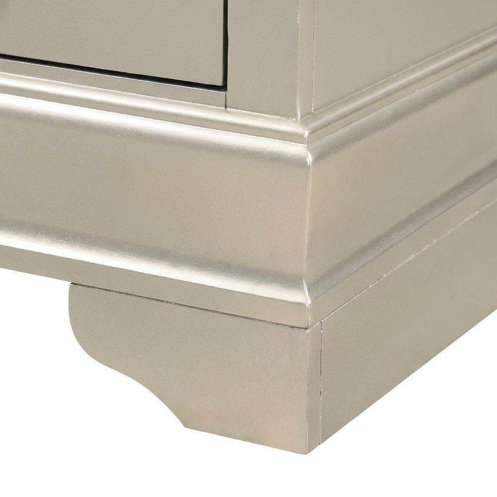 Traditional Philippe Nightstand in Champagne Finish with Dovetailed Drawers