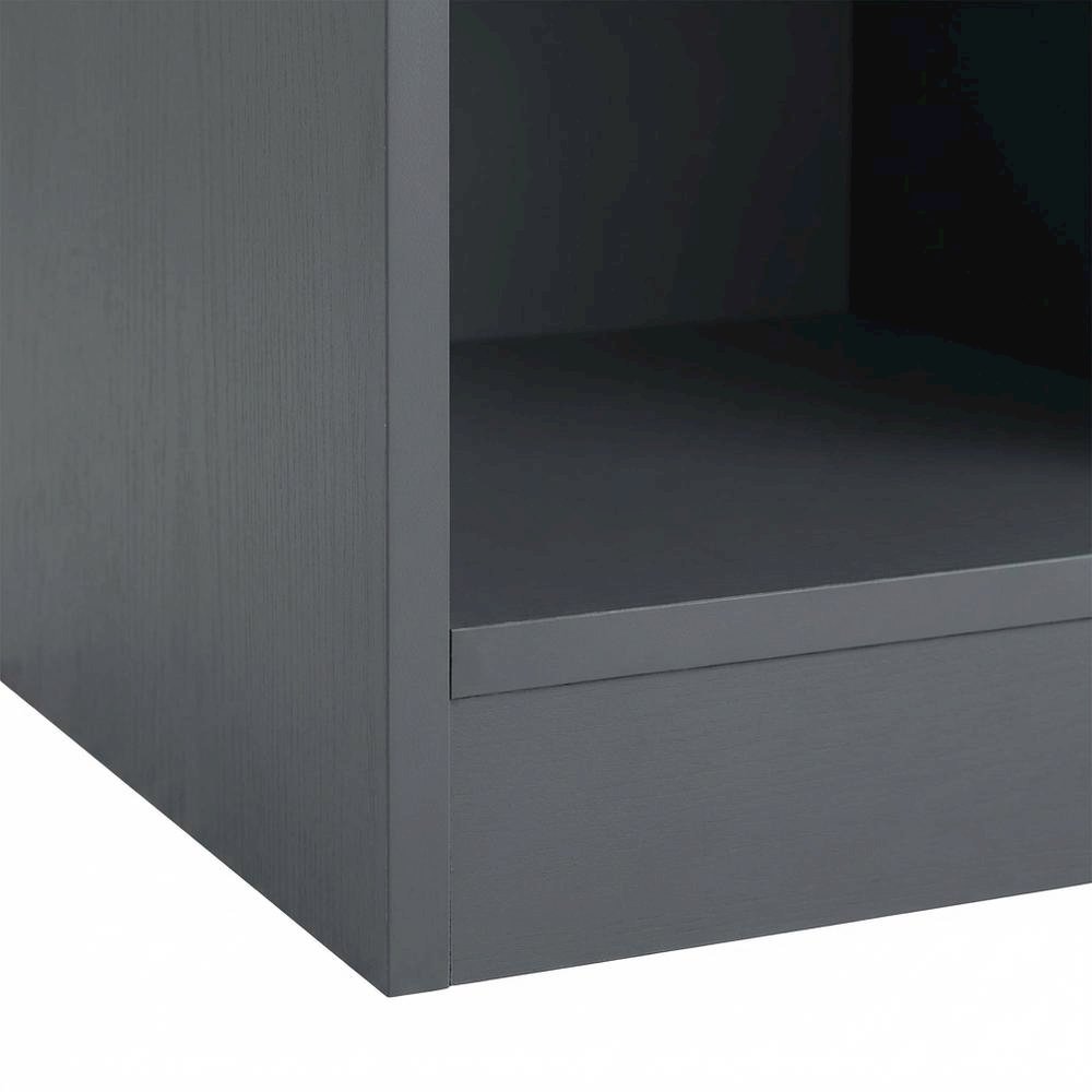 Gray Bedroom Nightstand with Casual Style and Metal Drawer Glides