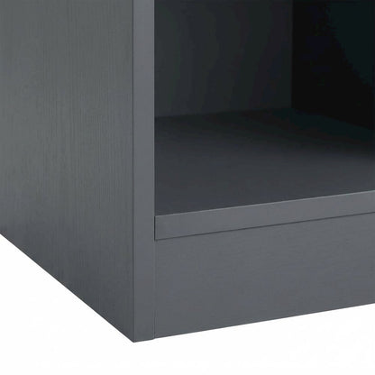 Gray Bedroom Nightstand with Casual Style and Metal Drawer Glides