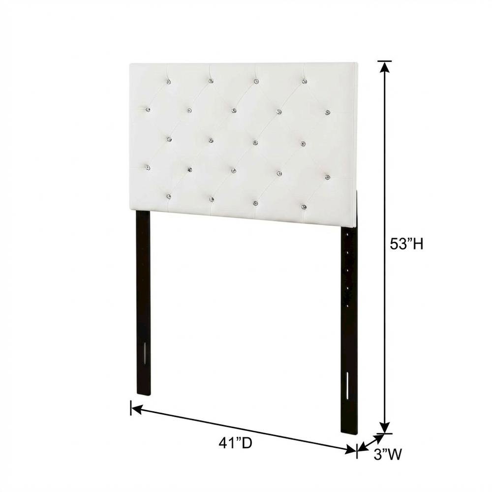 White Twin Headboard with Casual Style and Sturdy Frame Construction