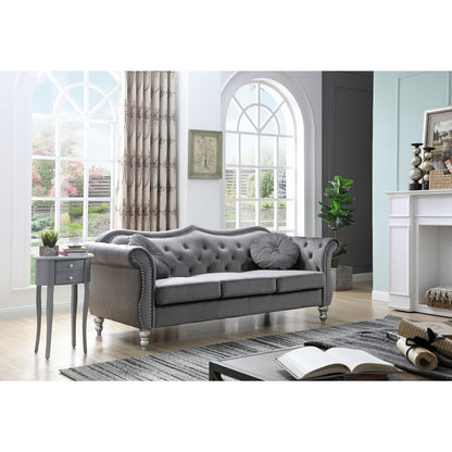 Glory Furniture Hollywood Sofa in Dark Gray Color