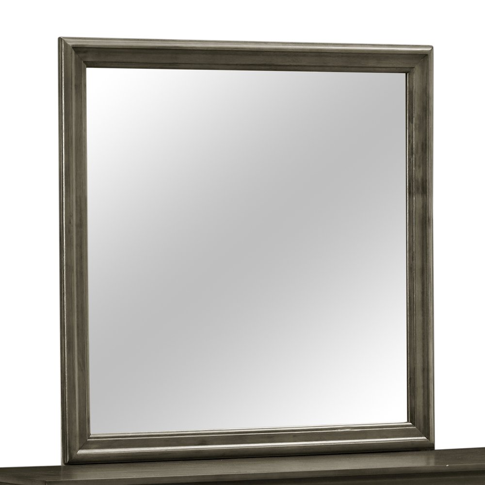Glory Furniture Louis Phillipe Mirror in Gray Color