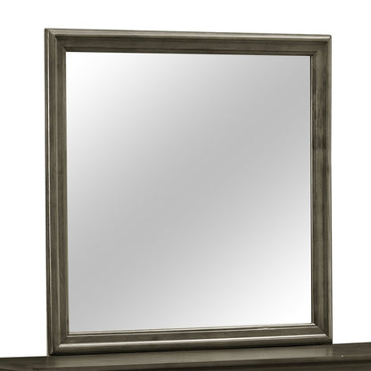 Glory Furniture Louis Phillipe Mirror in Gray Color