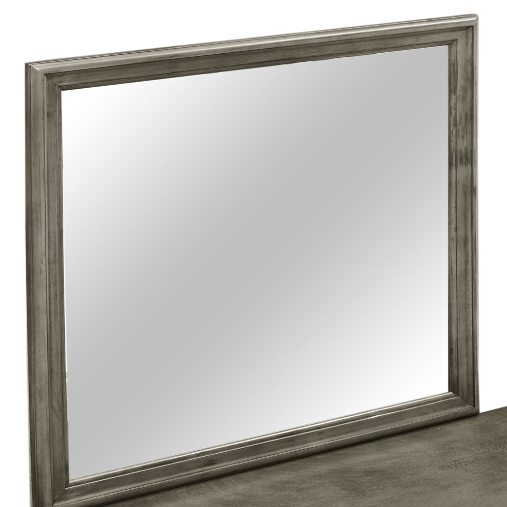 Glory Furniture Louis Phillipe Mirror in Gray Color
