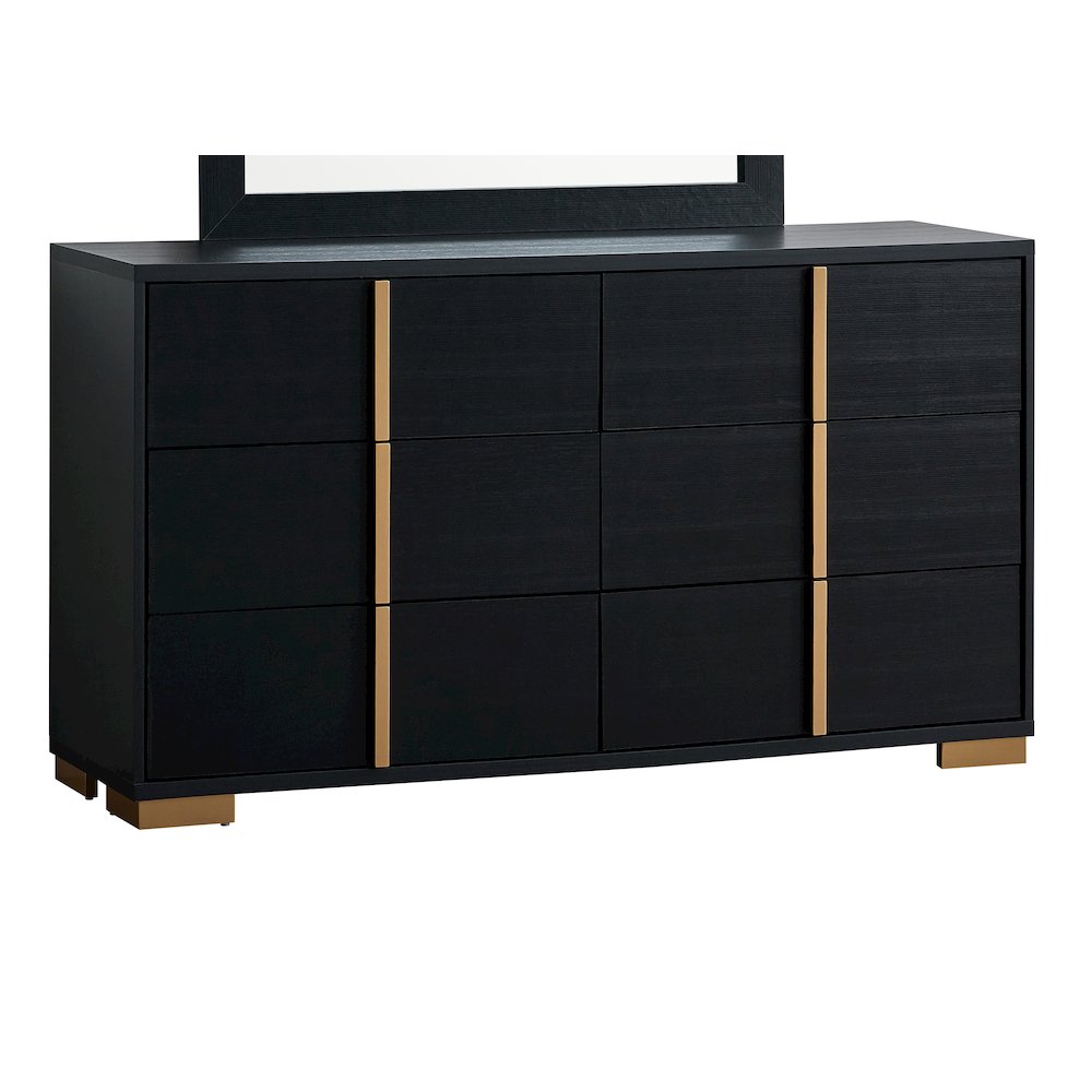 Glory Furniture Steeler Dresser, Black/Gold