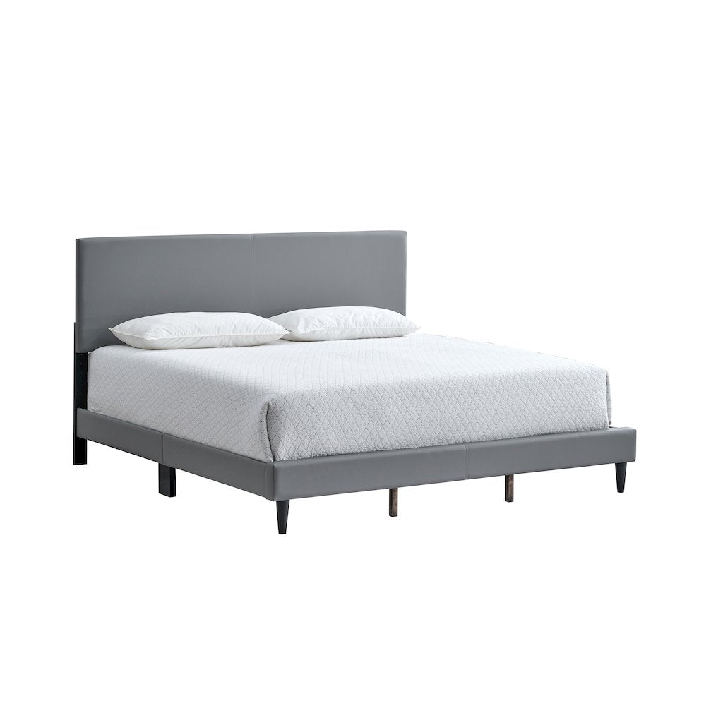Baron King Size Platform Bed, Light Grey