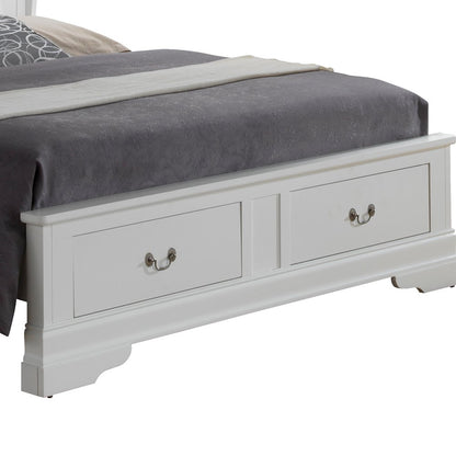 Glory Furniture Louis Phillipe Full Storage Bed in White Color