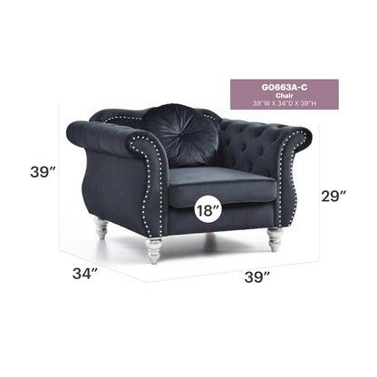 Glory Furniture Hollywood Accent Chair in Black Color