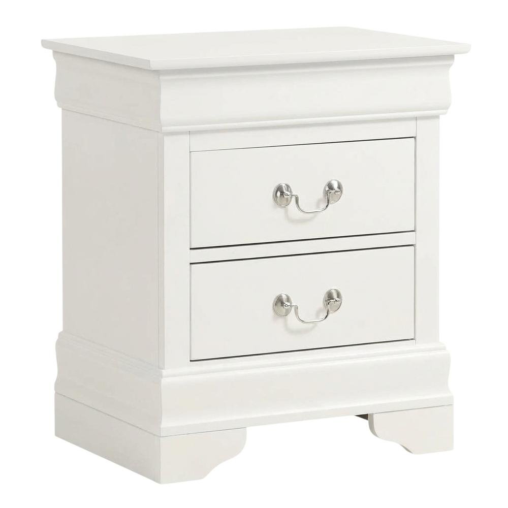 White Nightstand with Traditional Style and Dovetailed Drawers