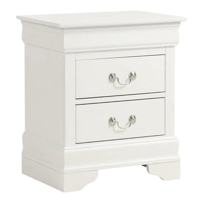 White Nightstand with Traditional Style and Dovetailed Drawers