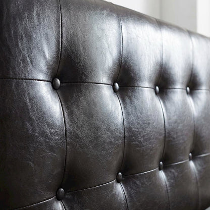 Black King Headboard with Casual Style Frame Construction and Bolted Design
