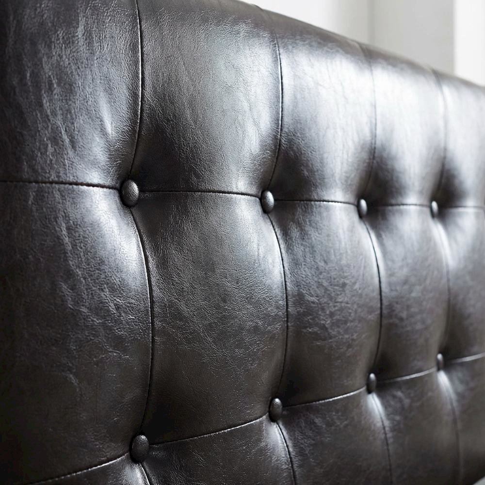 Black King Headboard with Casual Style Frame Construction and Bolted Design