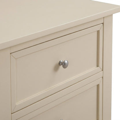Beige Nightstand with Dovetailed Drawers and Contemporary Style