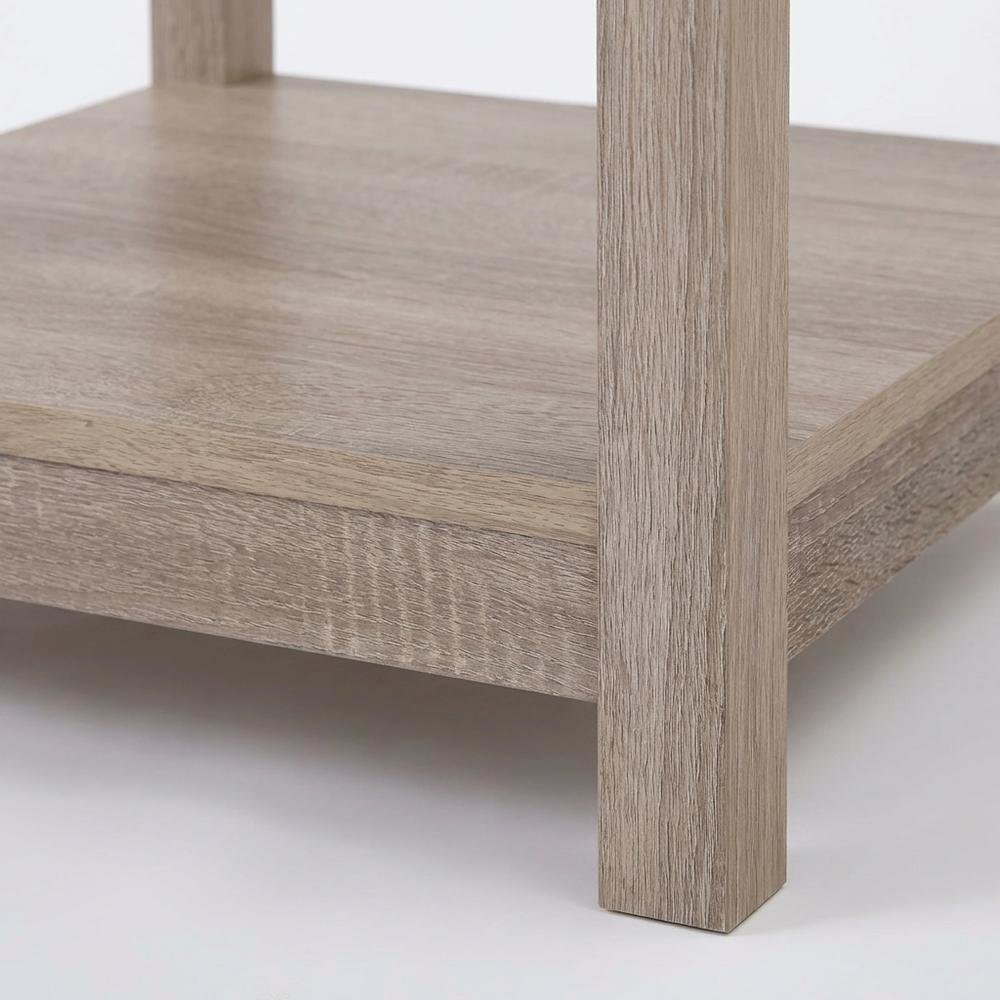 Sandal Wood Nightstand with Contemporary Style and Metal Drawer Glides