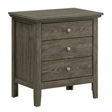 Smoked Gray Nightstand with 3 Drawers and Casual Style
