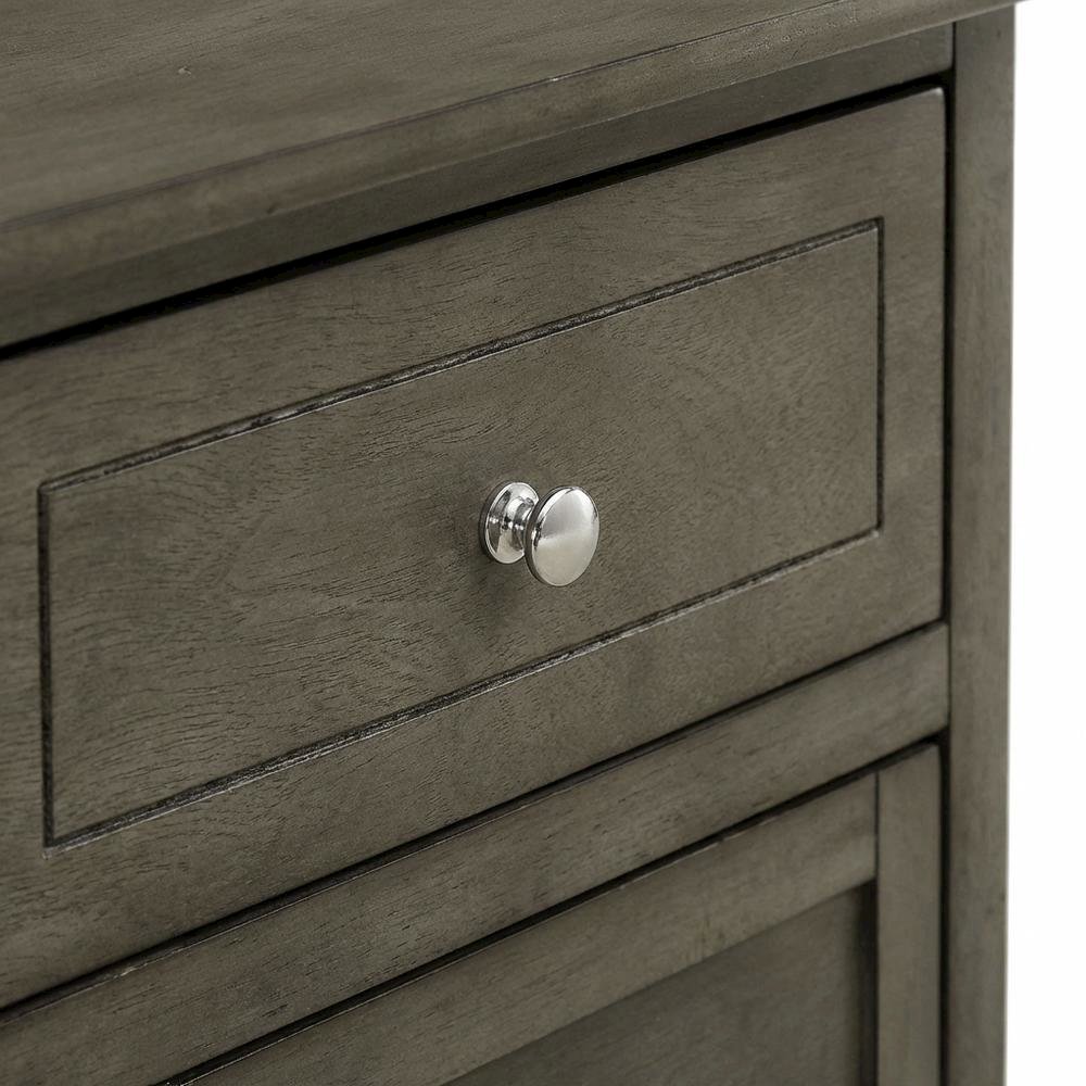Gray Bedroom Nightstand with Dovetailed Drawer and Transitional Style