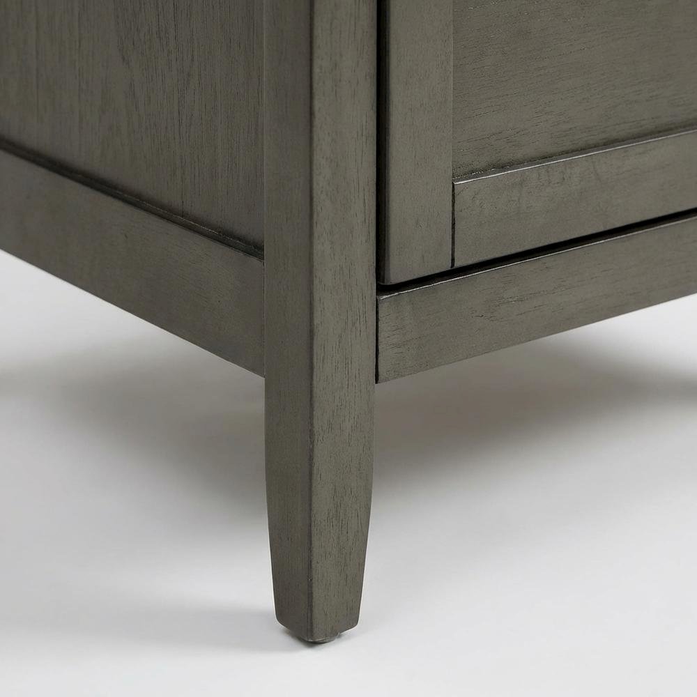 Gray Bedroom Nightstand with Dovetailed Drawer and Transitional Style