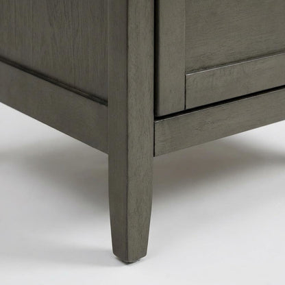 Gray Bedroom Nightstand with Dovetailed Drawer and Transitional Style