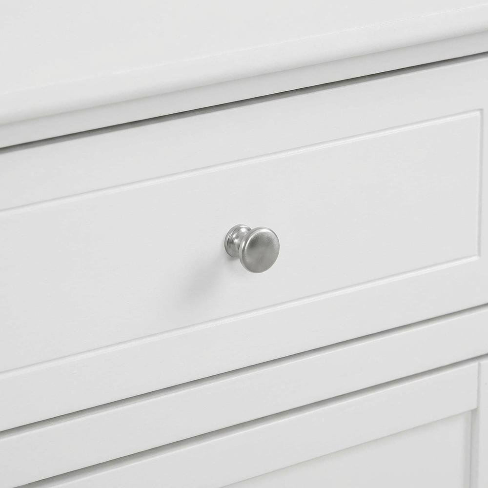 White Bedroom Nightstand with Dovetailed Drawer and Transitional Style