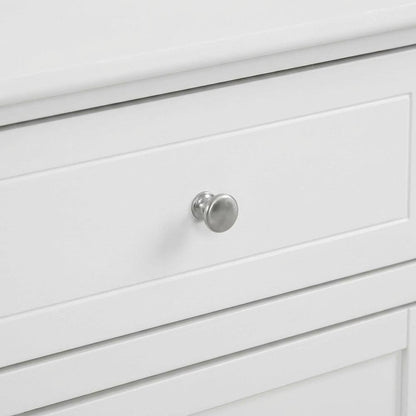 White Bedroom Nightstand with Dovetailed Drawer and Transitional Style